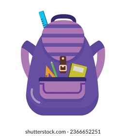 volver a la mochila escolar icono aislado