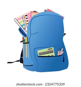 Back to school with backpack ready to study