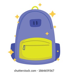 de vuelta a la escuela, portada de mochila ilustración vectorial de icono de caricatura