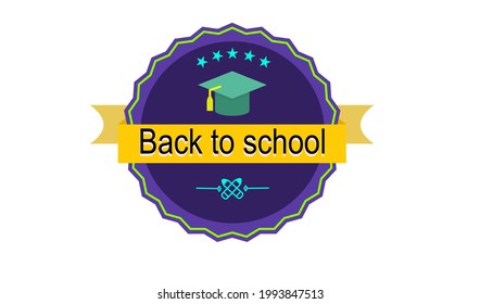 Back to school badge banner for school starting
