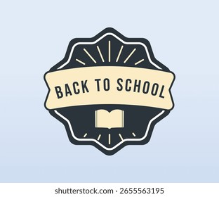 Insignia de regreso a la escuela con el icono del libro