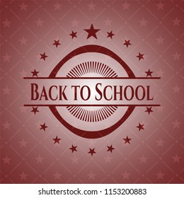 Back to School badge with red background