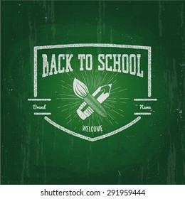 Back to School badges logos and labels for any use,  the background of the school board.