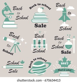 Back to school badges set. Vintage Style Back to School Hot Deals Design Layout