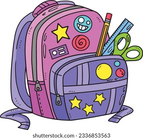 Back To School Bag Cartoon Colored Clipart 