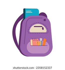 de vuelta a la escuela icono de educación de bolsos aislados