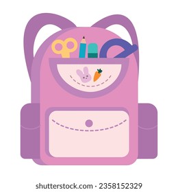de vuelta al equipo de bolsos escolares icono aislado