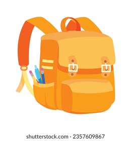 back to school bag and pencils icon isolated