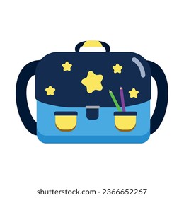 back to school bag and pencils isolated icon