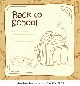 back to school bag sketch design vector