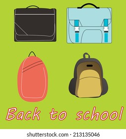 Back to school, school bag vector