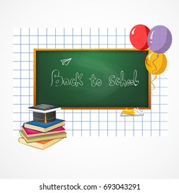 Back to School with balloons. Vector illustration