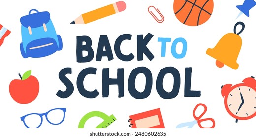 Back to school banner. Back to school.