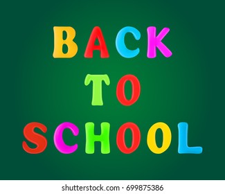 Back to School banner. 3d. Stock - Vector illustration