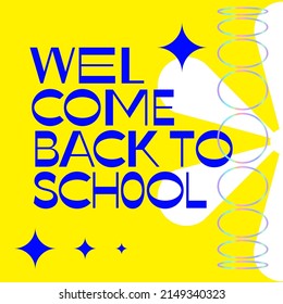 Back to School banner with abstract geometric elements with gradient. Vector abstract backgrounds in minimal trendy style with copy space for text