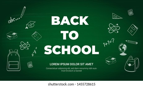 Back to School banner. Ad concept. Vector illustration