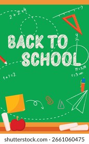 Back to School banner Art with Educational Tools