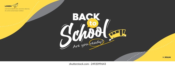 back to school banner background layout decorate with Yellow school bus