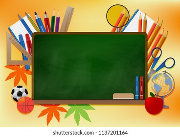 Back To School Banner Background vector illustration