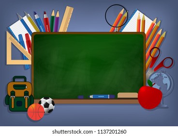 Back To School Banner Background vector illustration