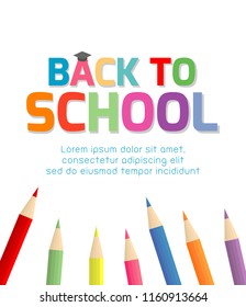 Back to school banner background.welcome back to school,Cute school kids.education concept, Template for advertising brochure, your text ,Vector Illustration