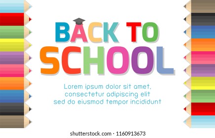 Back to school banner background.welcome back to school,Cute school kids.education concept, Template for advertising brochure, your text ,Vector Illustration