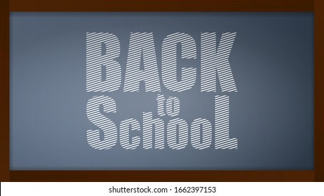 Back to school banner. Blackboard with chalk blackboard with black background. Design element on the theme of business and school. Vector illustration