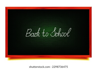 Back to school banner. Blackboard with chalk inscription. Chalkboard vector illustration card. Formulas sketch doodle background