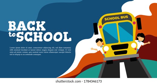 Back To School Banner With School Bus