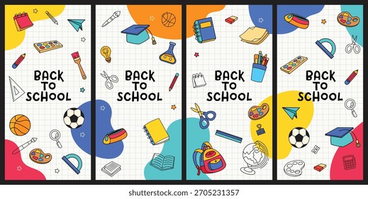 Back to school banner collection template background