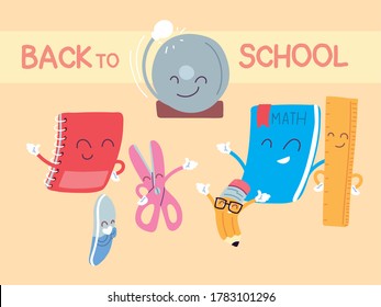 back to school banner, colorful back to school template vector illustration design