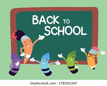 back to school banner, colorful back to school template vector illustration design