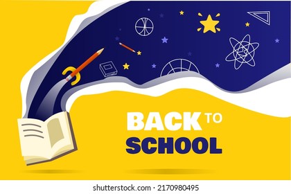 Back to school banner . Colorful back to school templates for invitations, posters, banners, promotions, sales etc