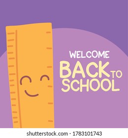back to school banner, colorful welcome back to school template, rule vector illustration design