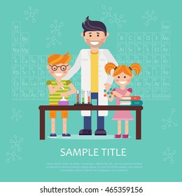 Back to school banner concept flat design vector illustration. Concept of education and learning. Knowledge sign.