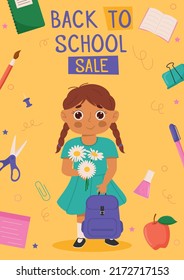 Back to school banner design with colorful funny school character, education items. Colorful back to school templates for invitation, poster, banner, promotion,sale etc.