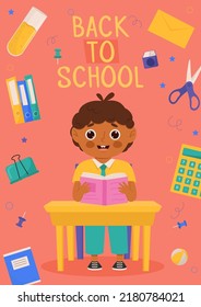 Back to school banner design with colorful funny school character, education items. Colorful back to school templates for invitation, poster, banner, promotion,sale etc.