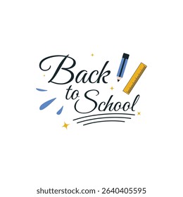 Back to School Banner Design. Back to School Lettering Vector Illustration.