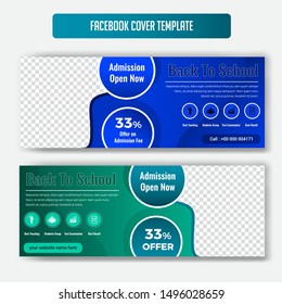 back to school banner design for new admission open and weaver sale offer discount banner for social media timeline cover