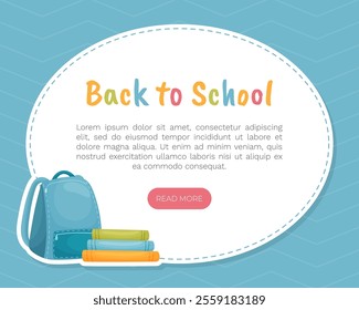 Back to School Banner Design with Supply Vector Template