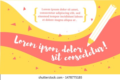 Back to school. Banner design template with pencil.