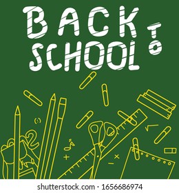 back to school banner doodle art