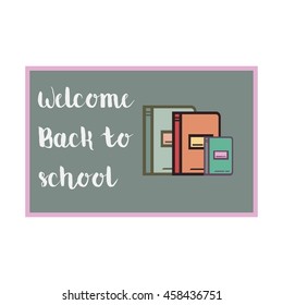 Back To School Banner With Flat Icons. Vector Flat Illustration. Education Concept.