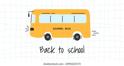 Zurück zum Banner mit lustigem gelbem Schulbus