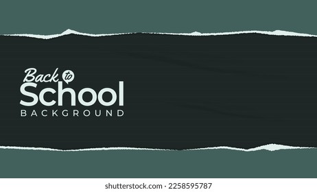 Back to school banner, glued torn paper background vector texture with empty space