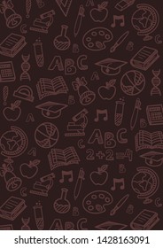Back to School banner with hand drawn doodle background. Vector illustration