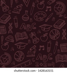 Back to School banner with hand drawn doodle background. Vector illustration