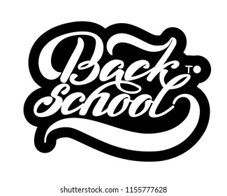 Back to school banner hand letterins Vector illustration. white background