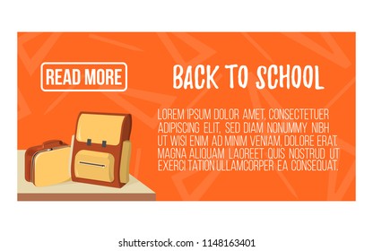 Back to School Banner. Icon and Logo. Isolated design element. Vector Cartoon illustration.