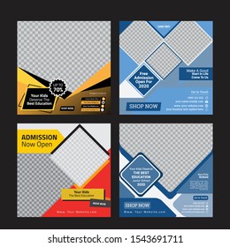 Back To School Banner. Illustration. Arts and Science Stickers. Education Concept.